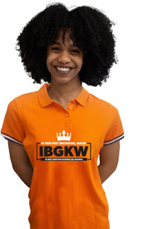 BD Koningsdag polo - ik ben niet dronken maar - oranje - dames 2XL