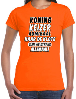 BD Koningsdag t-shirt - Koning Keizer Admiraal - oranje - dames 2XL