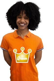 BD Koningsdag verkleed polo kroon - Queen - oranje - dames L