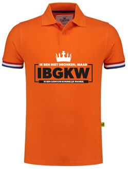 BD Koningsdag verkleed poloshirt heren - ik ben niet dronken - oranje 2XL
