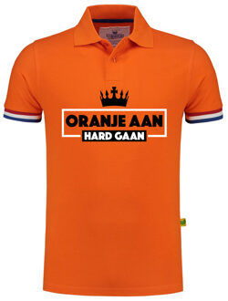 BD Koningsdag verkleed poloshirt heren - oranje aan hard gaan - oranje L