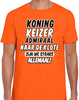 BD Koningsdag verkleed t-shirt heren - Koning Keizer Admiraal - oranje M