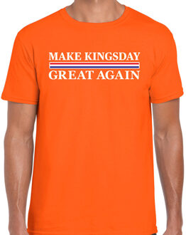 BD Koningsdag verkleed t-shirt heren - make Kingsday great - oranje L
