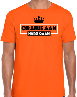 BD Koningsdag verkleed t-shirt heren - oranje aan hard gaan - oranje XL