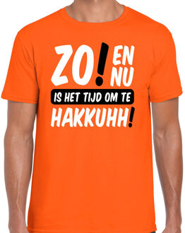 BD Koningsdag verkleed t-shirt heren - tijd om te hakkuhh - oranje L
