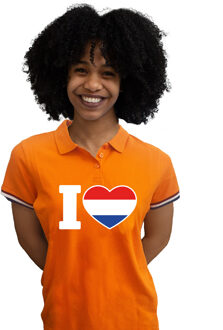 BD Oranje supporter poloshirt dames - oranje - I love Holland XXL (45-48)