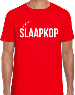 BD Slaap T-shirt voor heren - rood - slaapkop - pyjama shirt 2XL