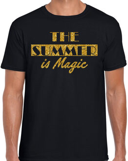 BD Toppers verkleed T-shirt heren - summer Magic - glitter goud L