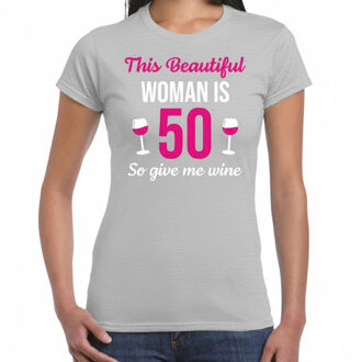 BD Verjaardag cadeau t-shirt dames - this beautiful woman is 50 XS
