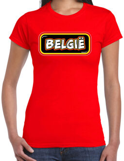 BD Verkleed T-shirt dames - Belgie - rood - supporter - themafeest XS