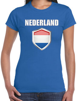 BD Verkleed T-shirt dames - blauw - Nederland supporter - aanmoedigen 2XL