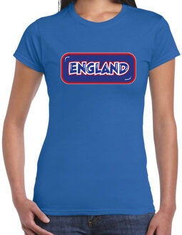 BD Verkleed T-shirt dames - Engeland - blauw - supporter - themafeest M