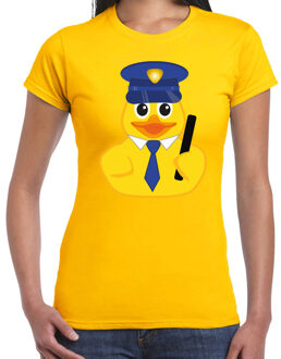 BD Verkleed T-shirt dames - geel - badeend politie - fout/themafeest M