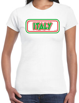 BD Verkleed T-shirt dames - Italie - wit - supporter - themafeest L