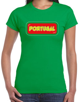 BD Verkleed T-shirt dames - Portugal - groen - supporter - themafeest M
