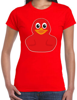 BD Verkleed T-shirt dames - rood - eend - Carnaval/themafeesten XS