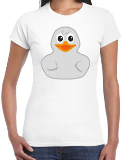 BD Verkleed T-shirt dames - wit - eend - Carnaval/themafeesten XL