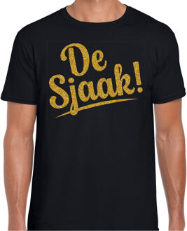 BD Verkleed T-shirt heren - De Sjaak! - glitter goud - foute party 2XL