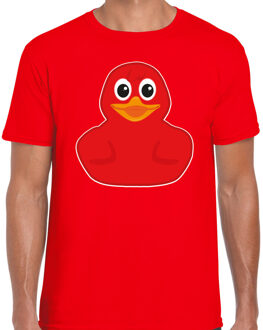 BD Verkleed T-shirt heren - eend - rood - Carnaval/themafeest XL