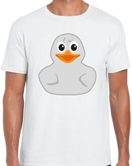 BD Verkleed T-shirt heren - eend - wit - Carnaval/themafeest XL