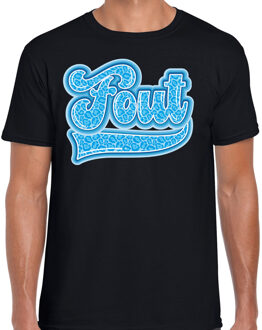 BD Verkleed T-shirt heren - FOUT - zwart/blauw - fout/goud/fout L