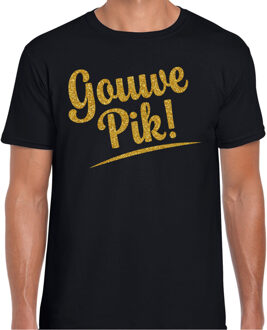BD Verkleed T-shirt heren - Gouwe Pik! - glitter goud - foute party M