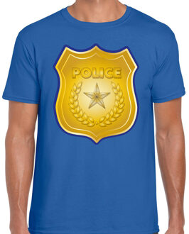BD Verkleed T-shirt heren - politie - blauw - Carnaval/themafeest M