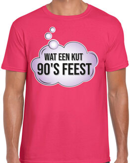 BD Verkleed T-shirt heren - roze - wat een feest - roze - 90s party S