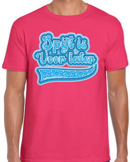 BD Verkleed T-shirt heren - spijt is voor later - fout/goud/stout M