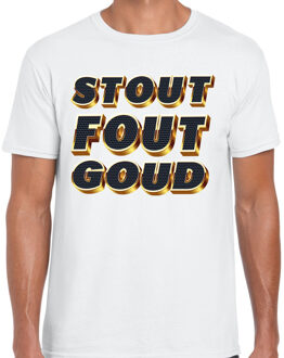 BD Verkleed T-shirt heren - STOUT - wit - themafeest fout/goud/stout 2XL