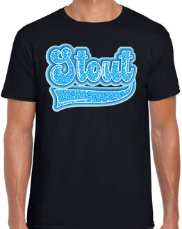 BD Verkleed T-shirt heren - STOUT - zwart/blauw - fout/goud/stout M