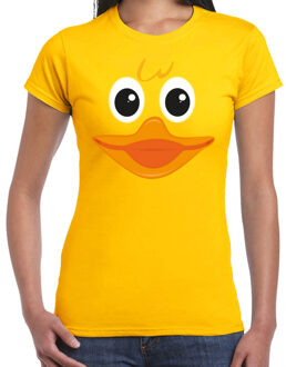 BD Verkleed T-shirt voor dames - badeend - geel - themafeest/Carnaval M