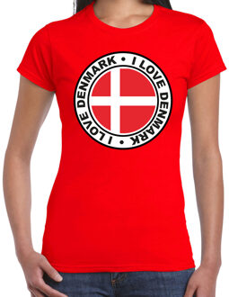 BD Verkleed T-shirt voor dames - Denemarken - rood - supporter L