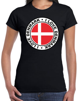 BD Verkleed T-shirt voor dames - Denemarken - zwart - supporter XL