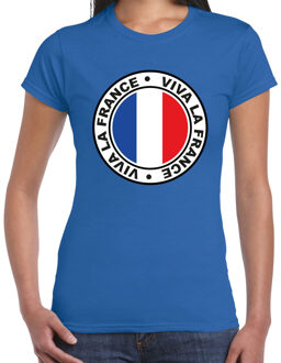 BD Verkleed T-shirt voor dames - Viva la France - blauw - supporter XL