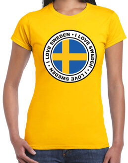 BD Verkleed T-shirt voor dames - Zweden - geel - supporter XS