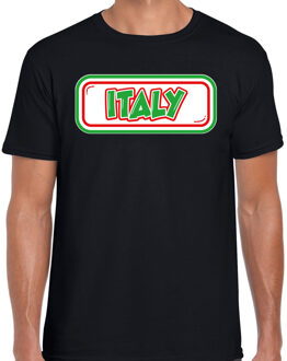 BD Verkleed T-shirt voor heren - Italie - zwart - voetbal supporter S