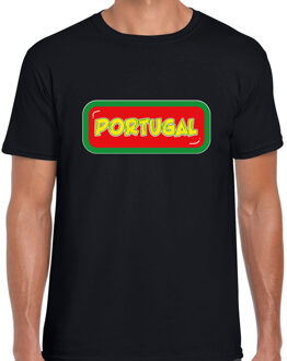 BD Verkleed T-shirt voor heren - Portugal - zwart - voetbal supporter M