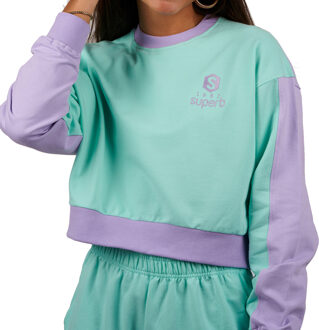 Be Happy RSC-S2102 dames sweatshirt met korte mouwen en ronde hals Veelkleurig - L