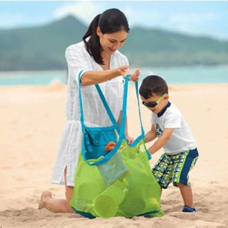 Beach Bag for Toy Storage Children Sand Away Protable Mesh Bag Kids Beach Sundries Bags Kids Folding Sand Away Net Tote Outdoor