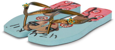 Beach printed claudia blauw - 39-40