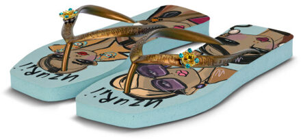 Beach printed stella blauw - maat 37-38