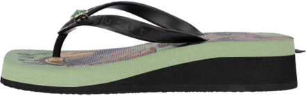 Beach printed stella mid heel groen - maat 43