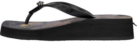 Beach printed stella mid heel zwart - maat 43