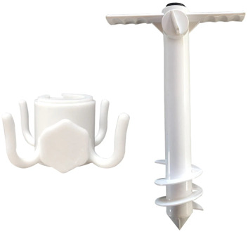 Beach Umbrella Sand Anchor Outdoor Camping Grass Auger Spiral Stand Storage Holder Heavy Duty Plastic Patio Lawn Home Garden