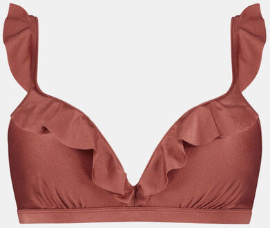 Beachlife Chocolate Shine Padded Wired Bikini Top Bruin - 44C