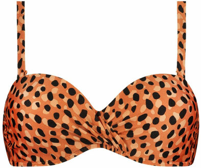 Beachlife leopard spots bandeau bikinitop - Oranje - 38C
