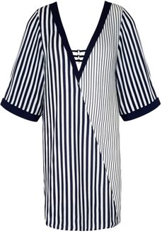 Beachwear Rayure en Ligne Tuniek blauw wit ASB4485 - 40