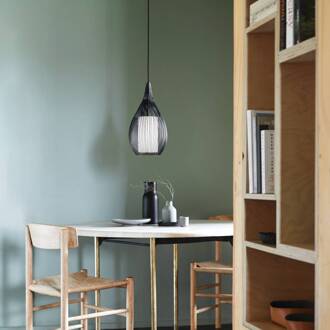 Beacon hanglamp Solis, zwart, metaal, glas, Ø 19 cm