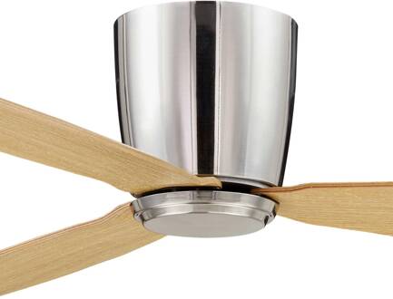 Beacon plafondventilator Airfusion Radar teak Ø 132 cm stil teakhout, chroom